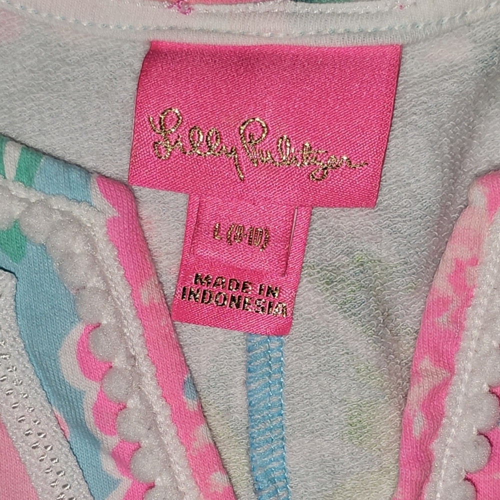 Lilly Pulitzer Girls Mini Harper Dress Blue Ibiza Pineapple Print Sz L 8-10 - Picture 13 of 13